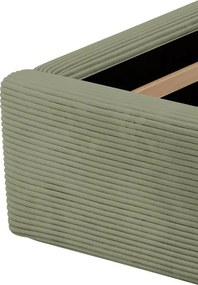 Posteľ Inez 180x200 cm, olivovo zelená štruktúrovaná látka