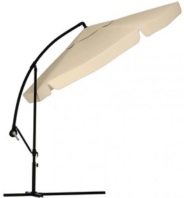 Záhradný slnečník 3,5 m so solárnym LED osvetlením – krémový, UV50+