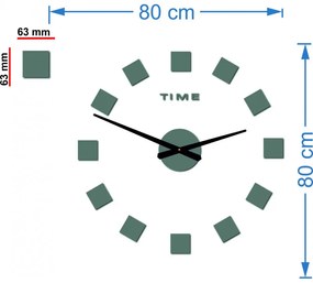 Stylesa Veľké hodiny na stenu nalepovacie ŠTRVRCE i čierne P036