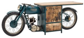 furniture-nabytek.cz - Masívna skrinka pod umývadlo Triumph z mangového dreva a kovu, lakovaná, modrá – 216×50×75 cm