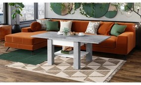 Rozkladací konferenčný/jedálny stôl so zvíhacou doskou CALEB šedá betón/biela