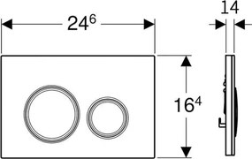 Geberit 115.884.SJ.1 - Splachovacie tlačidlo Sigma50 24,6x16,4 cm čierna/lesklý chróm