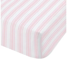 Ružovo-biela bavlnená plachta Bianca Check And Stripe, 90 x 190 cm