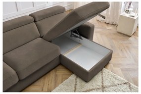 Hnedá rozkladacia rohová pohovka (variabilná) Monaco – Bobochic Paris