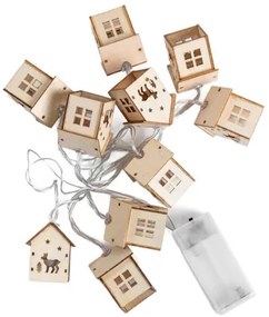 Dekoratívne LED svetielka DAREN drevené domčeky XM24 714825