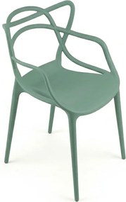 Súprava 4 ks plastových stoličiek KATO, šalviovozelená