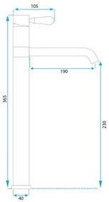 Rea Serra, vysoká umývadlová batéria h-370, čierna matná, REA-B1142