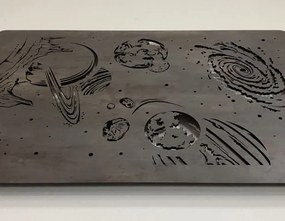 Svietiaci obraz Vesmír RGB na batériu