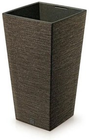Kvetináč FURU SQUARE ECO WOOD s vložkou 24 c m,tmavohnedý, S
