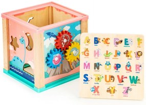 Drevená vzdelávacia kocka,  Ecotoys