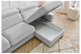 Svetlosivá rozkladacia rohová pohovka (variabilná) Monaco – Bobochic Paris