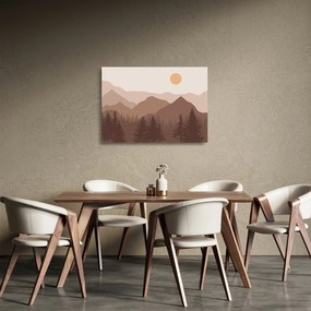 Sklenený obraz - Hnedé pohorie N⁰1 (70x50 cm)