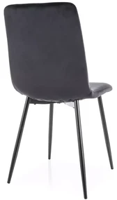 Jedálenská stolička DAREN VELVET čierna