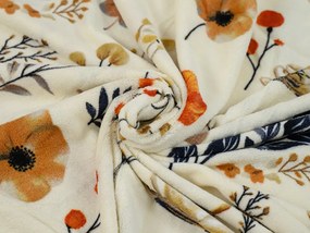 Mikroplyšové obliečky PAPAVA krémové Rozmer obliečky: 70 x 90 cm | 140 x 200 cm