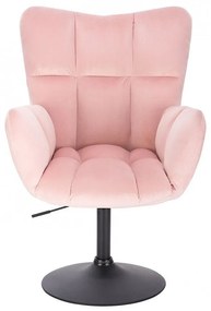 LuxuryForm DESIGN Kreslo AURORA VELUR na čiernom tanieri - ružové