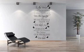 Nálepka na stenu s textom IN THIS HOUSE 50 x 100 cm