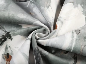 Biante Zamatový štvorcový obrus Tamara TMR-016 Designové kvetiny na sivozelenom 100x100 cm