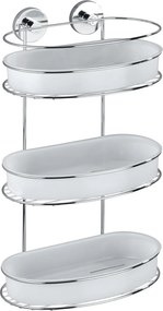 WENKO Nástenná polica 3 poschodia BEZ VŔTANIA VacuumLoc MILAZZO biela