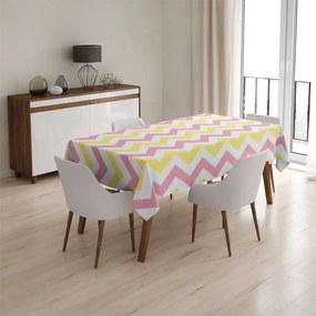 Sablio Obrus Ružové a žlté cikcaky - 130x170 cm