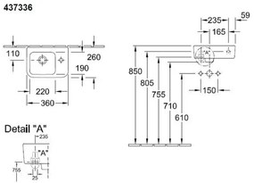 Villeroy & Boch 43733601 - Závesné umývadlo ARCHITECTURA 36x26 cm keramika/biela