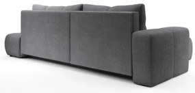 Rozkladacia rohová čalúnená sedacia súprava s úložným priestorom v tvare L ALMADA ľavá sivá