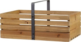 Hnedý antik drevený box s rukoväťou Apple Crate - 40*25*20 cm