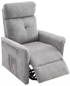 LuxuryForm DESIGN TV kreslo PEGAS s elektrickým polohovaním, masážou a výklopom - světle šedé
