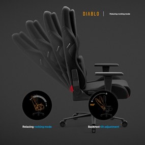 Čierne herné kreslo Diablo X.One Prime,  Normal Size, Burned Black