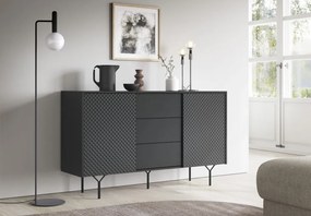 Komoda so zásuvkami Raven, čierna