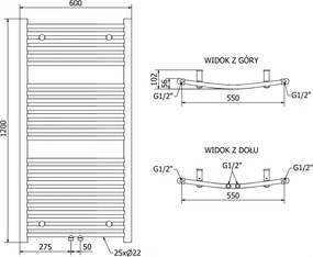 Mexen Ares, elektrické vykurovacie teleso 1200 x 600 mm, 600 W, čierna, W102-1200-600-6600-70
