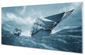 Obraz na skle More búrka neba loď 120x60 cm