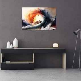 Obraz - Vo víre povodne, akvarel (90x60 cm)