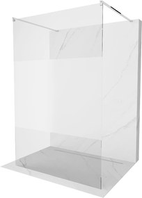 Mexen Kioto, priechodná sprchová zástena 110 x 200 cm, 8mm sklo číre/námraza, 2x chrómová stabilizačná rozpera, 800-110-002-01-35