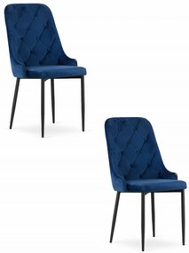 Dekorstudio Sada zamatových jedálenských stoličiek CAPRI - tmavo modré Počet stoličiek: 4ks
