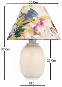 Stolná lampa 1xE27/40W/230V biela/pestrofarebná