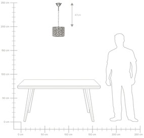 Stropná lampa strieborná SAJO Beliani