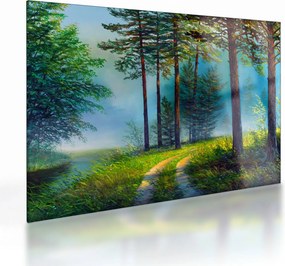 Sklenený obraz - Olejomaľba krajiny (70x50 cm)