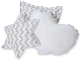 Bobono Stan Teepee pre deti + hracia podložka + vankúše + dekoratívne perie - Chevron šedá