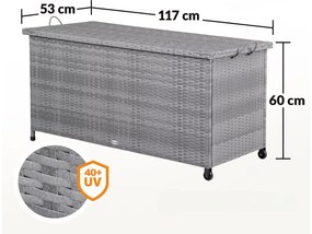 InternetovaZahrada Úložný box s kolieskami 370 L - sivý