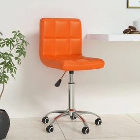 Otočná kancelárska stolička oranžová umelá koža