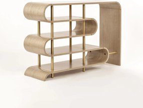 Dizajnový konzolový stolík Stilig ST962 122 cm béžový/zlatý