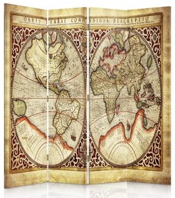 Gario Paraván Stará mapa sveta Rozmery: 145 x 170 cm, Prevedenie: Klasický paraván