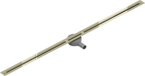 Mexen Flat Super Slim, super tenký odtokový žľab s 360° rotačným sifónom 150 cm, zlatá lesklá, 1551150