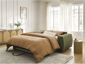 Zelená ženilková pohovka na každodenné spanie/rozkladacia 240 cm Hugo – Bobochic Paris
