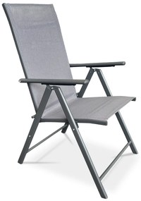 Autronic Záhradná stolička, kov, textil, sivá, AZC-S1116 GREY