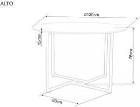 Kulatý jídelní stůl Alto 120 cm dub přírodní/černý