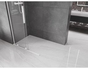 Mexen Velar L, posuvná sprchová zástena Walk-in 120 x 200 cm, 8mm číre sklo, biela matná, 871-120-003-03-20