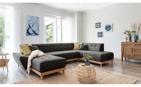 Tmavosivá rozkladacia pohovka do "U" Miuform Dazzling Daisy, pravý roh