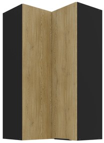 Rohová horná kuchynská skrinka Carminia 60x60 GN-108 2F (90) (dub cremona + čierna). Akcia -22%. Vlastná spoľahlivá doprava až k Vám domov. 1128002