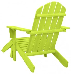 vidaXL Záhradná stolička Adirondack s otomanom jedľový masív zelená-